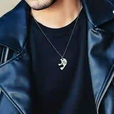 恋朵 潮流心形拼图 钛钢 项链 男女同款情侣款