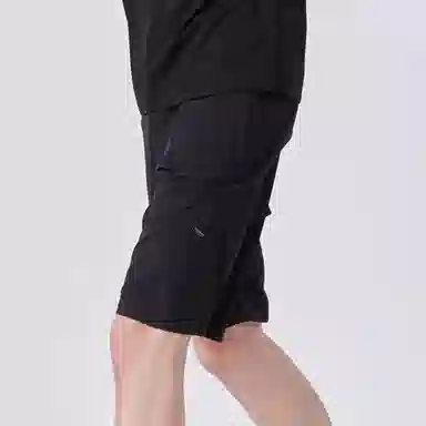 探路者 纯色户外运动弹力直筒短裤 男款