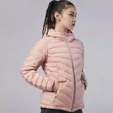 探路者 纯色户外连帽轻薄款羽绒服 女款