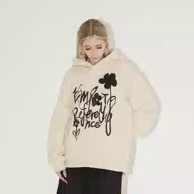 EMPTY REFERENCE Ink Flower Hoodie Cream