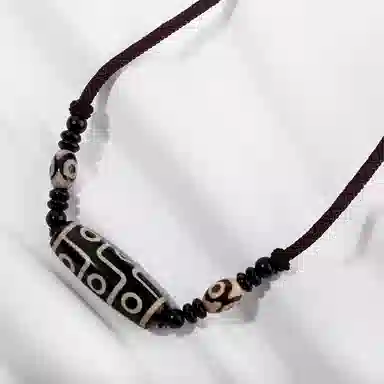 周百福 九眼天珠 古风挂绳运珠本命年生肖守护神 招财转运吉祥平安国潮新中式 玛瑙 项链 男女同款情侣款