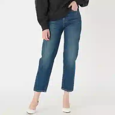 Levis Straight Crop Jeans Blue