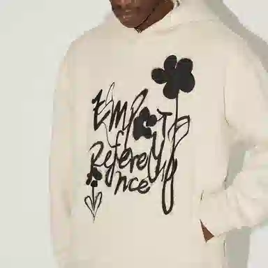 EMPTY REFERENCE Ink Flower Hoodie Cream