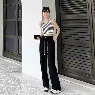 美洋 口碑云梯棉系列撞色抽绳休闲裤  女款