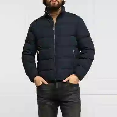 Emporio Armani Zip-Up Down Jacket Navy