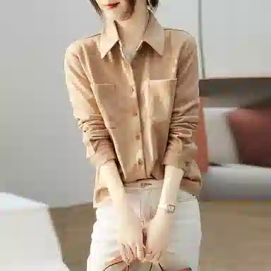 【dme】 纯色加厚设计感长袖衬衫 女款