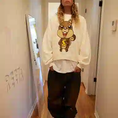 Drew House FW22 Sherman Boxy Crewneck - Sherman Off-white