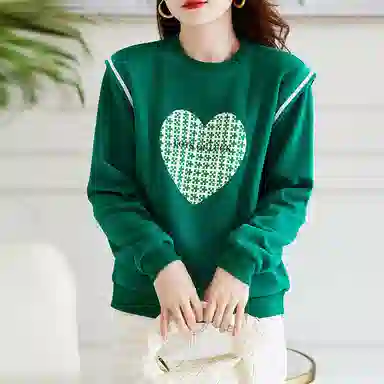 【dme】 圆领爱心宽松卫衣 女款