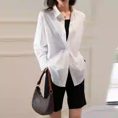 【dme】翻领纯色长袖衬衫 女款