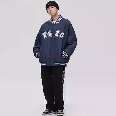 F426 Quilted Logo Baseball Jacket