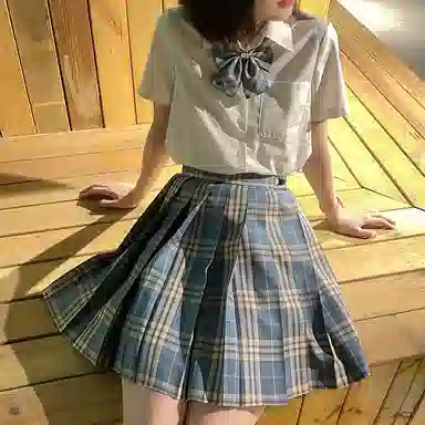 东鲸岁时记 纯色制服短袖衬衫 女款 白色