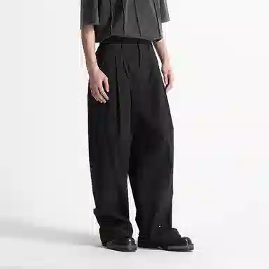 幻象者 纯色阔腿长裤休闲裤 男女同款 黑色