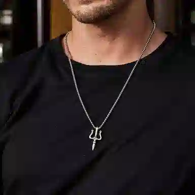 IDEAGEMER Trident Necklace 925 Silver