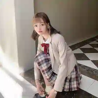 东鲸岁时记 高腰格子百褶半身裙 女款