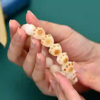 天纵 碳烤 猫爪单圈 白玉菩提 手串 男女同款情侣款