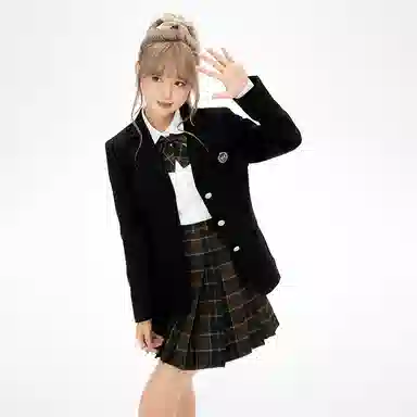 东鲸岁时记 纯色三粒扣西装外套制服套装 女款