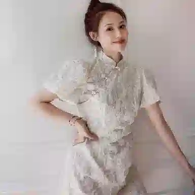 美洋 梨花落改良旗袍连衣裙女夏季年轻斜襟新中式复古国风气质短裙