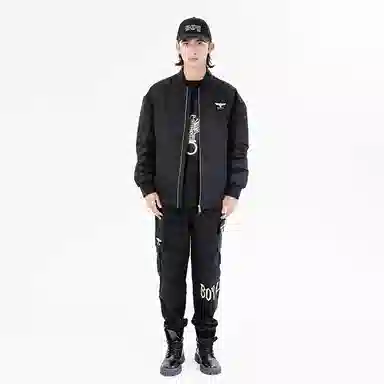 Boy London FW22 Logo Black Gold Wing Print Down Jacket