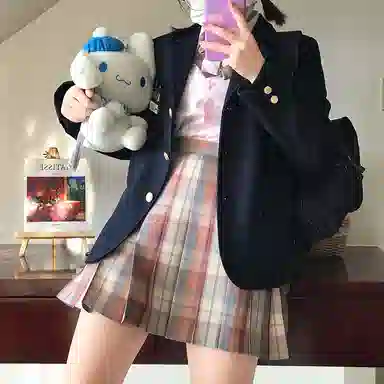 东鲸岁时记 格子制服百褶半身裙 女款