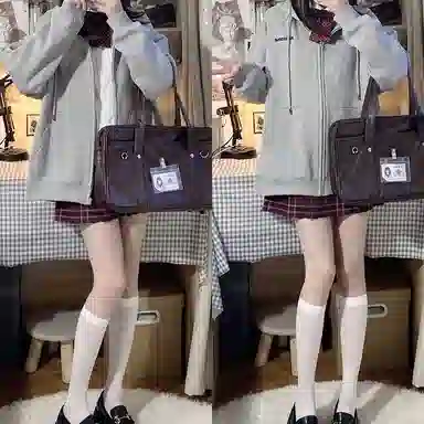 东鲸岁时记 纯色拉链宽松字母刺绣加绒开衫连帽卫衣 女款