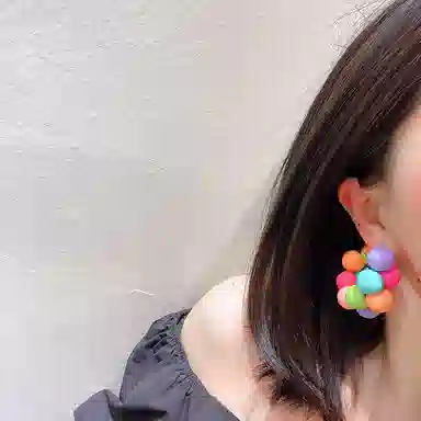 夏日限定 若觅 快乐色彩 针织 耳钉 女款