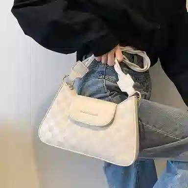 Jane Klain Woven Checkered Shoulder Bag