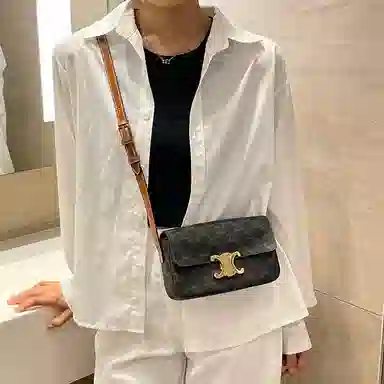 兰宝梵 赛琳 腋下包延长包带斜跨凯旋门真皮可调节 牛皮 包周边 加长配件肩带 男女同款情侣款 焦糖色