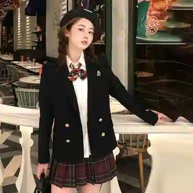 东鲸岁时记 带徽章双排扣西装 女款