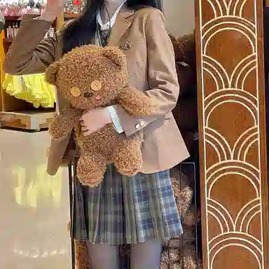 东鲸岁时记 纯色单排扣翻领休闲 布朗茶茶西装 女款