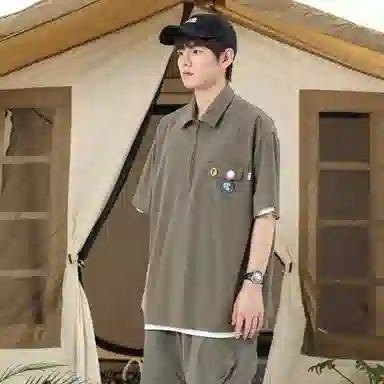 KXLFCHN Retro Half-Zip Polo Shirt