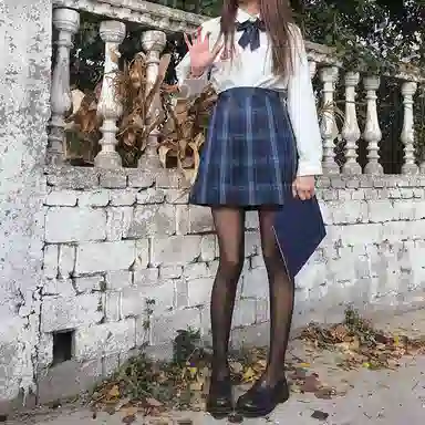 东鲸岁时记 格子高腰百褶短款制服裙装 津岚女高