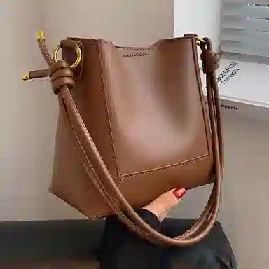 Jane Klain Brown Bucket Bag