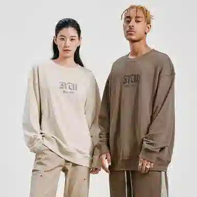 ROCAWEAR FW22 Colorblock Letter Print Crewneck Sweatshirt