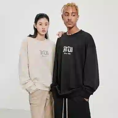 ROCAWEAR FW22 Colorblock Letter Print Crewneck Sweatshirt