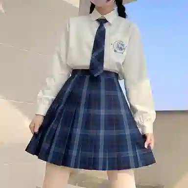 东鲸岁时记 格子高腰百褶短款制服裙装 津岚女高