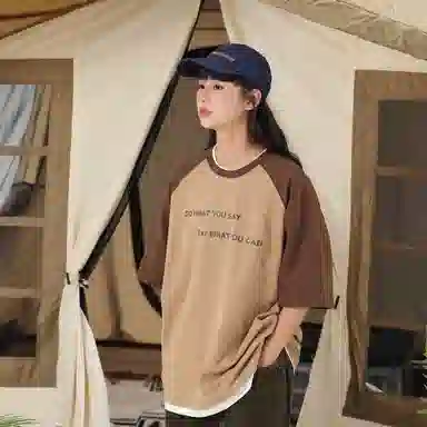 KXLFCHN Retro Raglan Sleeve T-Shirt