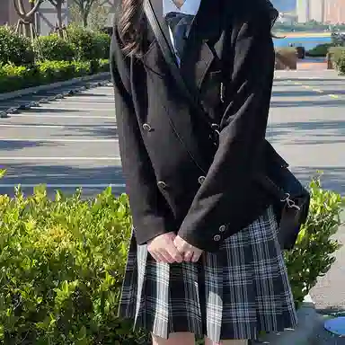 东鲸岁时记 纯色双排扣长袖西装外套 女款