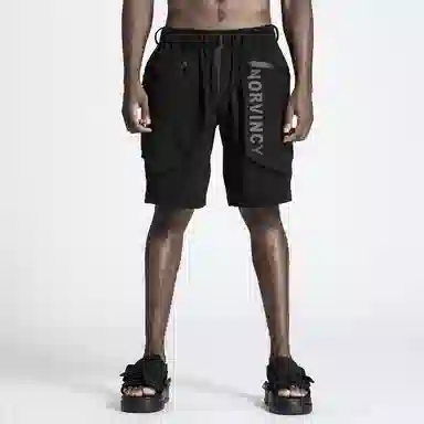 NORVINCY Printed Logo Cargo Shorts