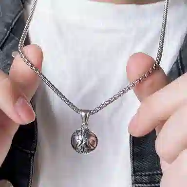 若觅 篮球 钛钢 项链 吊坠 男款