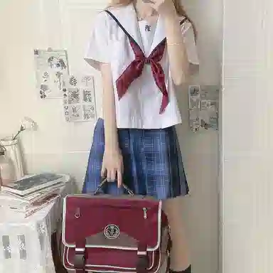 东鲸岁时记  格纹学院风短款百褶半身制服裙装 水梨町