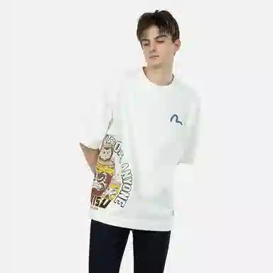 EVISU SS23 Taiko Daruma Letter Print Tee White