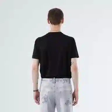 DAVID NAMAN Logo Jacquard T-Shirt Black