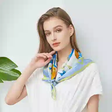 桑蚕丝丝巾送礼袋春夏贵气搭配品牌真丝方巾送礼蚕丝丝巾  女款