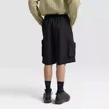幻象者 纯色工装大口袋五分休闲短裤 男款 黑色