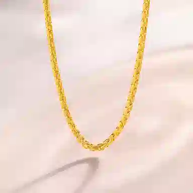 周六福 黄金流星链简约素链颈饰大金链子 足金 按克计价 项链 男款