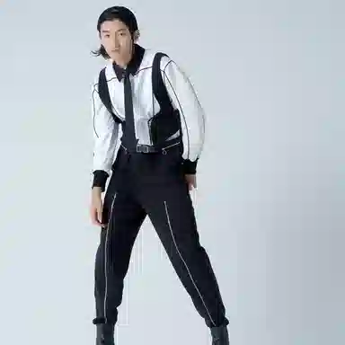 VALLEYOUTH Futuristic Arrow Tie Black