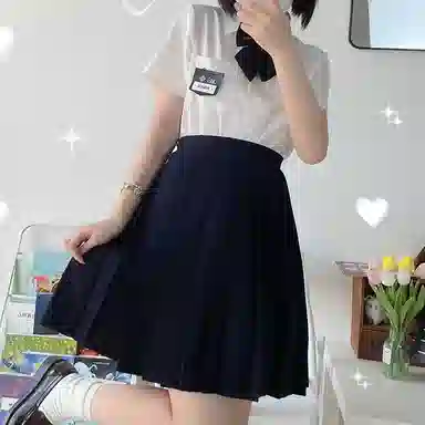 东鲸岁时记 纯色制服短袖衬衫 女款 白色