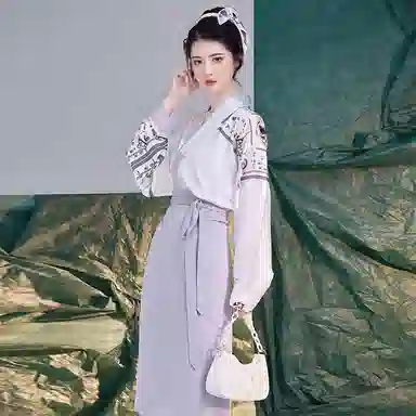 织造司 工作日 飞机袖短衫改良旋裙半身裙轻薄透气宋制汉服 女款