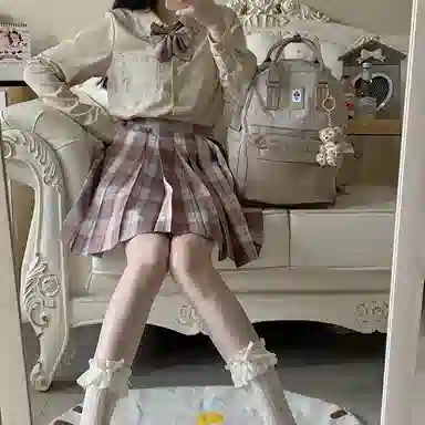 东鲸岁时记 格子制服百褶半身裙 女款