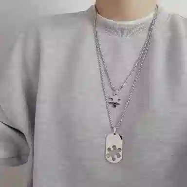 若觅 拼图 钛钢 项链 男女同款情侣款